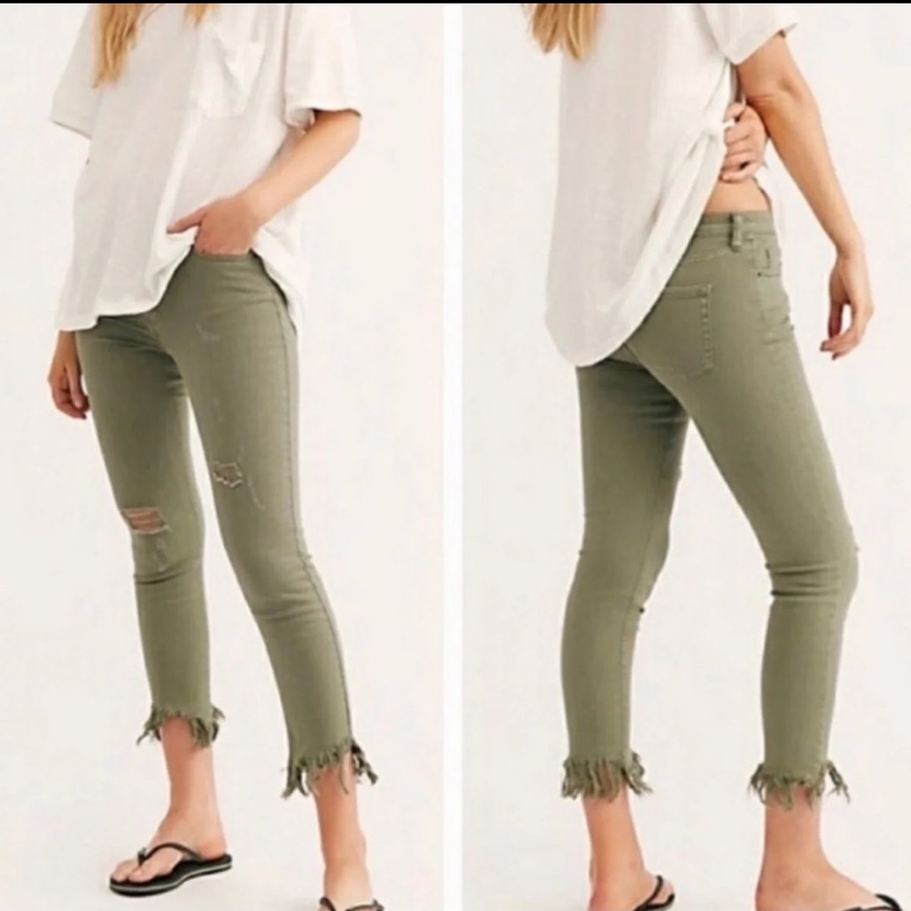 FREE PEOPLE GREAT HEIGHTS FRAYED SKINNY JEANS SIZE 27